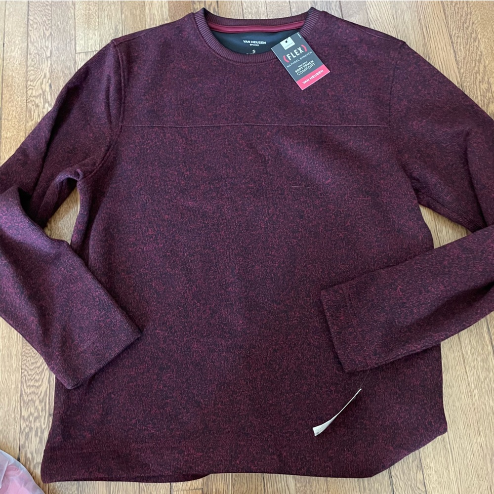 NWT men’s Van Heusen Flex sweatshirt pullover burgandy small